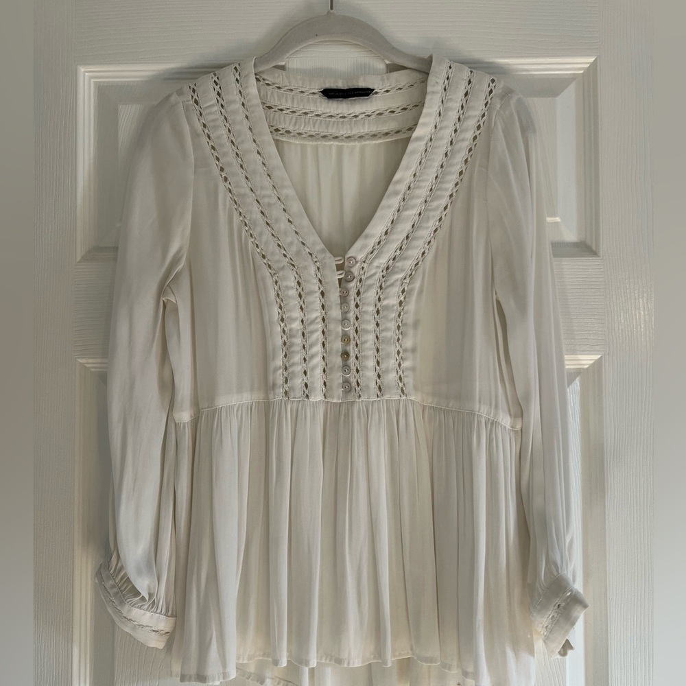 White Intricate Style Blouse